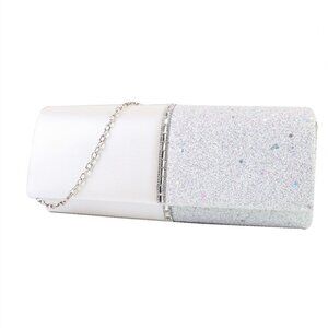 NEW Faux Leather Rhinestone Sparkle Clutch Formal Bag Purse Wedding Prom Evening